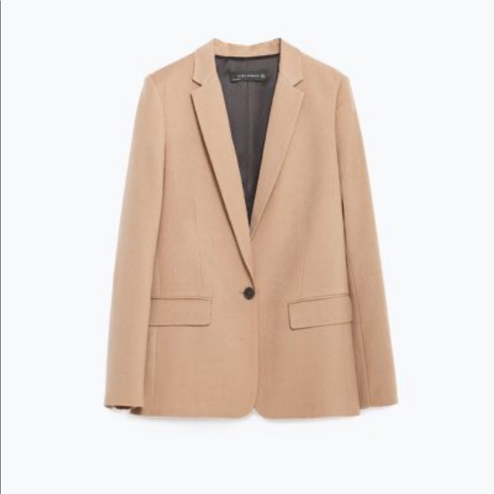 Zara Camel Wool Blazer Jacket